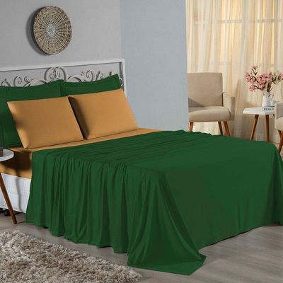 Jogo  Cama Queen Nobre 4 Peças Lençol  Elástico  30cm  Altura  100% Algodão  Verbanira  Cobre