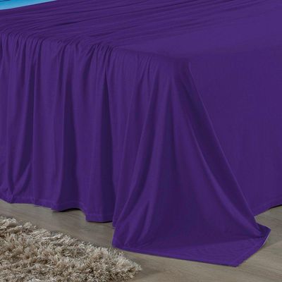 Jogo  Cama Solteiro Nobre 3 Peças Lençol  Elástico  30cm  Altura  100% Algodão  Roxo  Turquesa