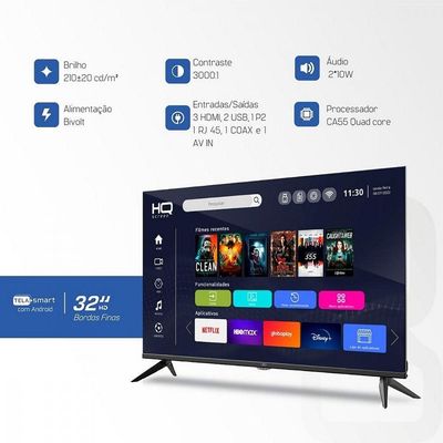 Smart Tv Led 32 Polegadas Phq Hd Hqstv32 Preto Bivolt