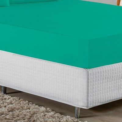 Jogo De Cama Queen Nobre 3 Peças Lençol Com Elástico De 30cm De Altura Malha 100% Algodão - Jade