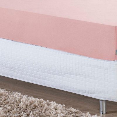 Jogo De Cama Solteiro Nobre 2 Peças Lençol Com Elástico De 30cm De Altura Malha 100% Algodão - Rosa