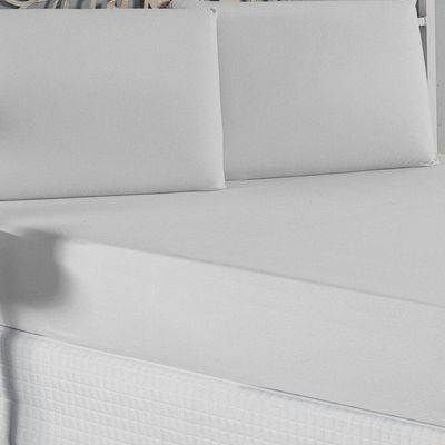 Jogo De Cama Casal Nobre 3 Peças Lençol Com Elástico De 30cm De Altura Malha 100% Algodão - Branco