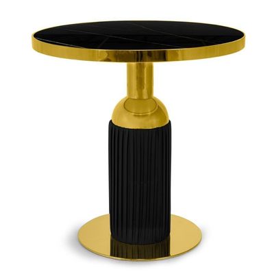 Conjunto Mesa De Jantar Redonda Imperial 70cm Preta Com 2 Cadeiras Estofadas Marcela - Rosa