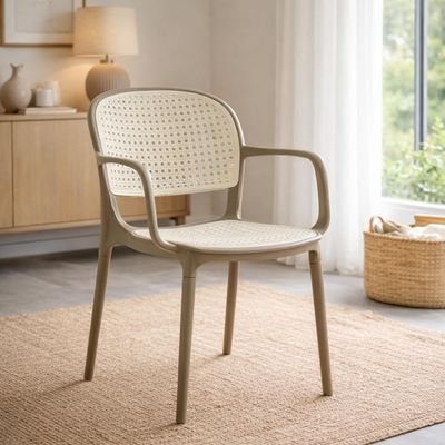 Kit 10 Cadeiras De Jantar Roma Prática Com Braços Para Sala E Cozinha - Branco/cinza Escuro