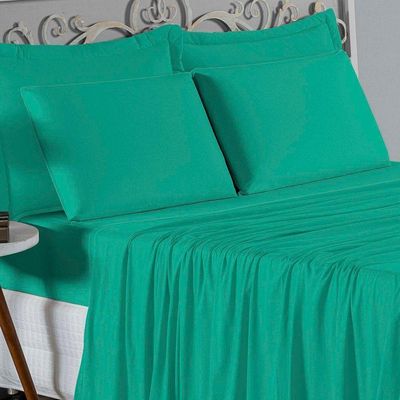 Jogo De Cama Solteiro Nobre 3 Peças Lençol Com Elástico De 30cm De Altura Malha 100% Algodão - Jade