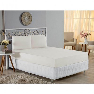 Jogo De Cama King Nobre 3 Peças Lençol Com Elástico De 30cm De Altura Malha 100% Algodão - Palha