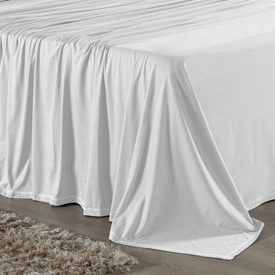 Jogo De Cama Queen Nobre 4 Peças Lençol Com Elástico De 30cm De Altura Malha 100% Algodão - Branco