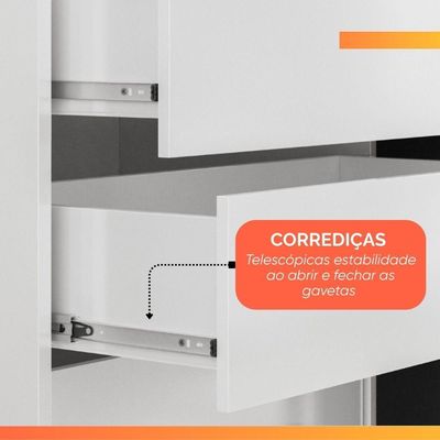Guarda Roupas Solteiro Com Espelho 2 Portas De Correr 4 Gavetas Riva Flex Off White/madeirado Touch