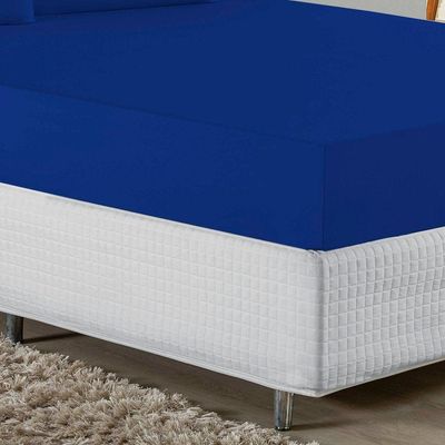 Jogo De Cama Casal Nobre 3 Peças Lençol Com Elástico De 30cm De Altura Malha 100% Algodão - Royal