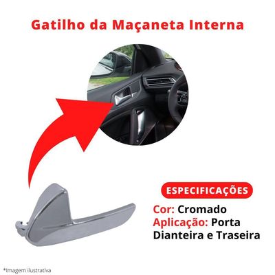 Par Maçaneta Interna Gatilho Puxador Peugeot 308 2017 A 2021