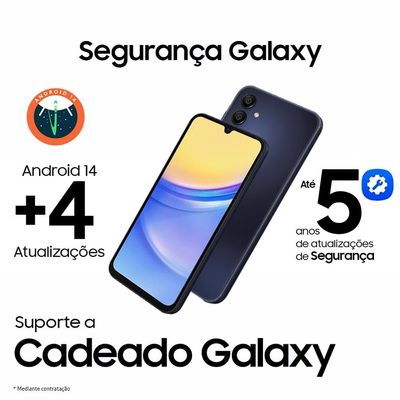 "Smartphone Samsung Galaxy A15 5G Azul Escuro 128GB, 4GB RAM, Processador Octa-Core, Câmera Tripla Traseira, Tela Super Amoled de 6.5"" 90Hz"