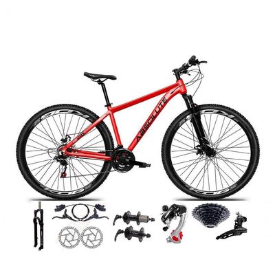 Bicicleta Aro29 Absolute Nero5 Alumínio 24v Cambio Shimano K7 Freio Hidr. Garfo c-trava vermelho