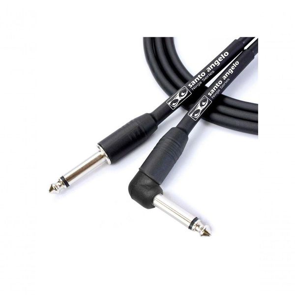 Cabo De Guitarra Ninja L Cable 0,20 Mm Conector P10/p10 90° 10ft 3,05 Metro Preto