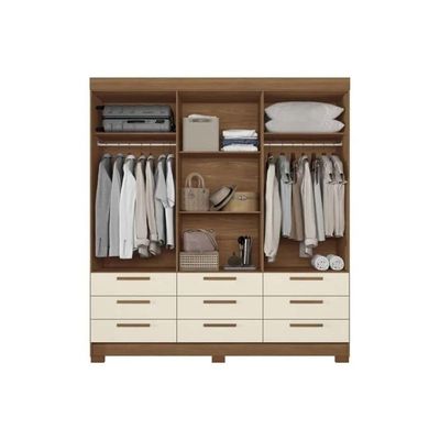 Guarda Roupa +1cômoda Qc448 Jatobá/grafite - Santos Andirá