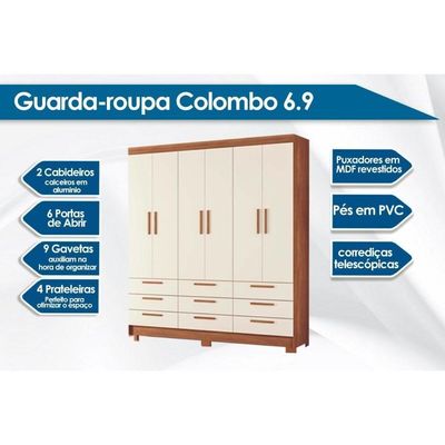 Guarda Roupa +1cômoda Qc448 Jatobá/grafite - Santos Andirá