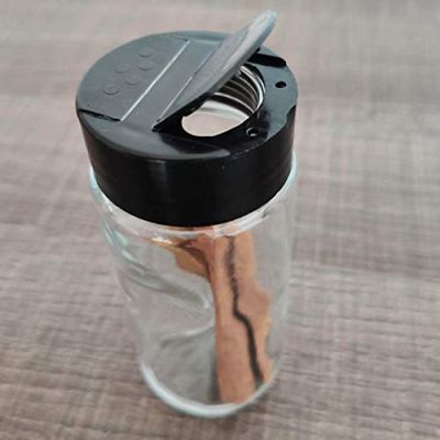 Porta Tempero Condimento 6 Potes Vidro Tampa Dosadora Suporte Cromado Organização Cozinha