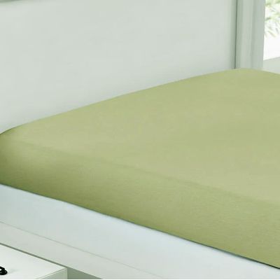 Lençol Avulso KazzaVip Queen Malha 100% Algodão Basic Liso com Elástico Verde Musgo