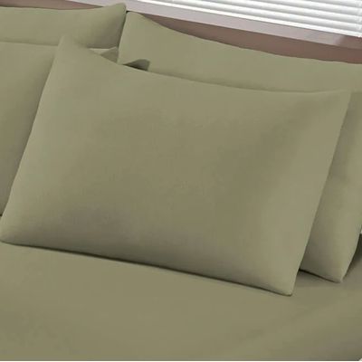 Fronha Avulsa KazzaVip Malha 100% Algodão Basic Lisa 45cmx70cm Verde Musgo