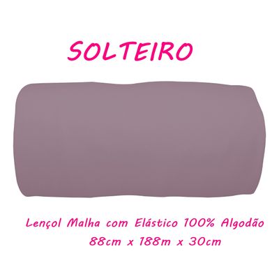 Lençol Com Elástico Solteiro KazzaVip Malha 100% Algodão Liso Linha Casa Orquídea