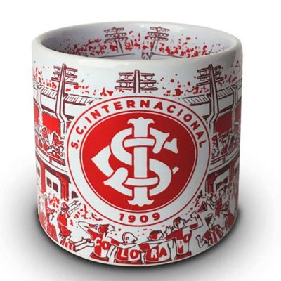 Caneca KazzaVip do Internacional Cerâmica 360 ML Estádio Beira-Rio Licenciada Branco