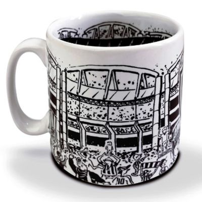 Caneca KazzaVip do Botafogo Cerâmica 360 ML Estádio Olímpico Nilton Santos Licenciada Branco