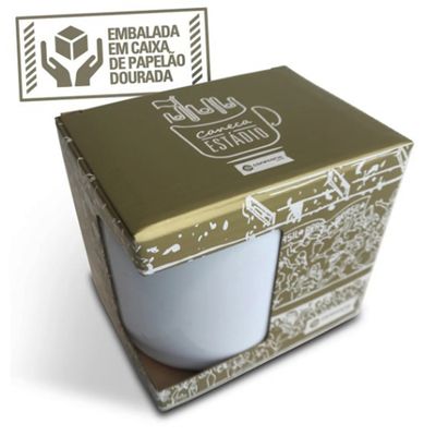 Caneca KazzaVip do Botafogo Cerâmica 360 ML Estádio Olímpico Nilton Santos Licenciada Branco