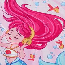 Toalha de Praia KazzaVip Microfibra 100% Poliéster Estampada Anti Areia Mermaid New 60cm x 110m Rosa