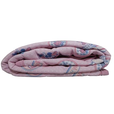 Edredom KazzaVip Baby Malha 100% Algodão Berço Americano Estampado Minnie Doce Rosa