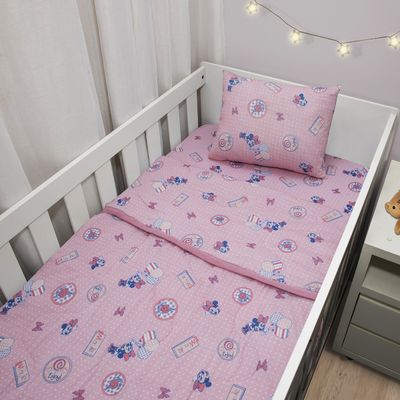 Edredom KazzaVip Baby Malha 100% Algodão Berço Americano Estampado Minnie Doce Rosa