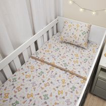 Edredom KazzaVip Baby Malha 100% Algodão Linha Casa Berço Americano Estampado Ursinho Feliz Bege
