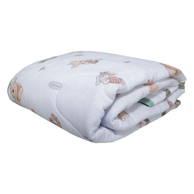 Edredom KazzaVip Baby Malha 100% Algodão Berço Americano Estampado Ursinho Pooh Branco
