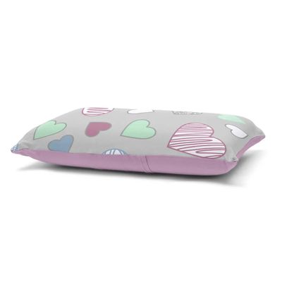 Fronha Avulsa KazzaVip Malha 100% Algodão Basic Amores Estampada Rosa
