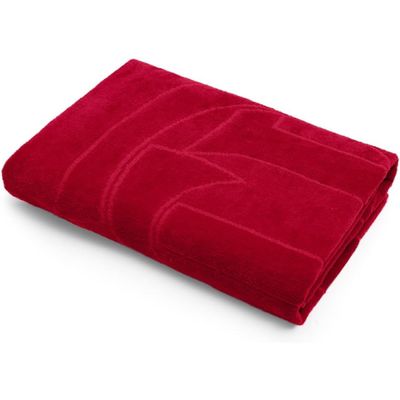 Toalha de Banho KazzaVip Jacquard Relevo Veludo 100% Algodão Futebol Flamengo Oficial 70cmx140m Vermelho