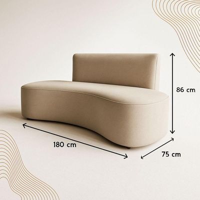 Sofá Orgânico Curvo Feijão Sala Elegante 3 Lugares Recepção Cinza Escuro