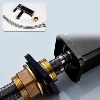 Torneira Monocomando Banheiro Lavatório Baixa Aço Inox Preto