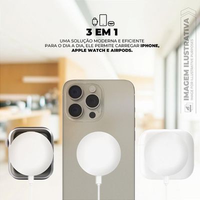 Carregador Wireless 3 em 1 - Discovery - Branco - Gshield