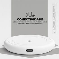 Carregador Wireless 3 em 1 - Discovery - Branco - Gshield