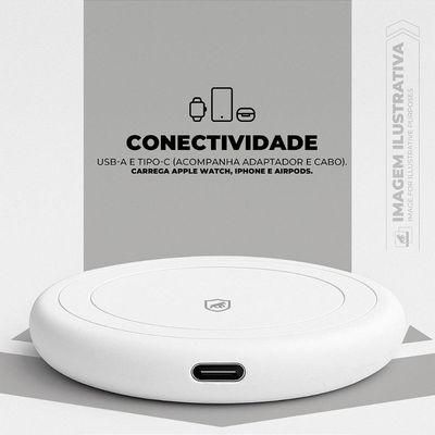 Carregador Wireless 3 em 1 - Discovery - Branco - Gshield