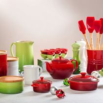 BANDEJA LE CREUSET PARA 6 OVOS EM CERÂMICA VERMELHO