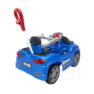 Carrinho Passeio Infantil Car Police Azul Alça de Segurança