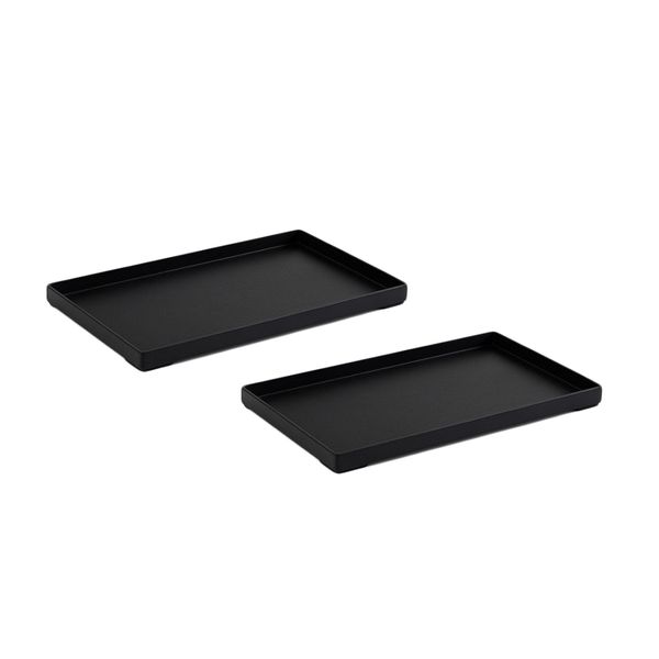Bandeja Retangular Preta 25cm Servir Frios Sushis 2un