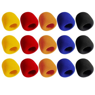 3 Kits com 5 Espumas Coloridas para Microfone (15 Peças)