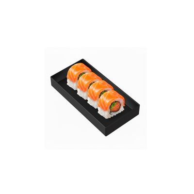Bandeja Retangular Preta 17cm Servir Sushi Petiscos 4un