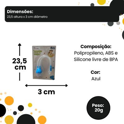 Aspirador Nasal Infantil de Sucção Menino - Azul