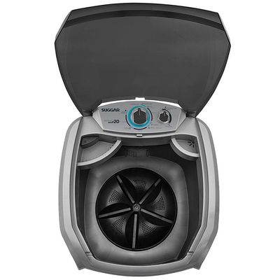 Lavadora de Roupas 20kg Suggar Lavamax Eco LE2001/2002PR com 6 Programas de Lavagem – Prata Prata / 110