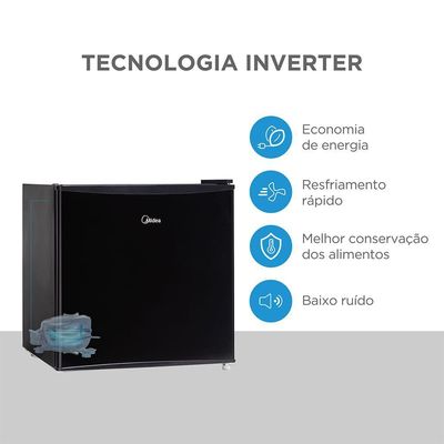 Frigobar 45 Litros Inverter Preto MDRD086FGD303 Bivolt