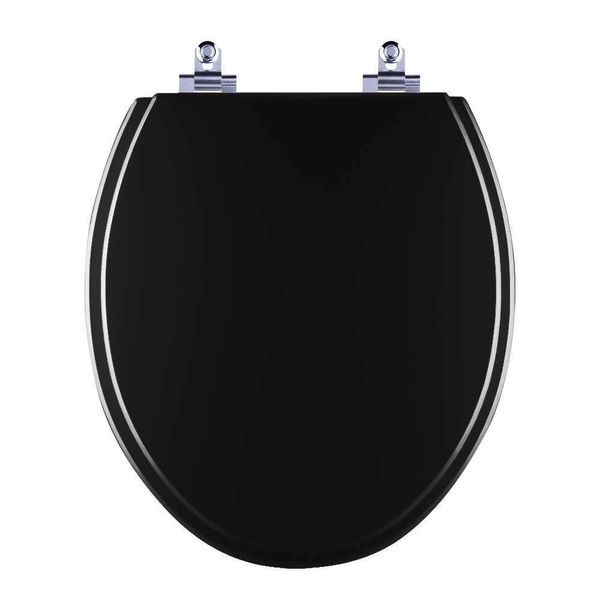Assento Sanitário Laqueado Soft Close Spot Preto Para Vaso Deca