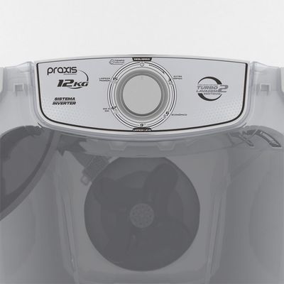 Lavadora de Roupa Semiautomática Tanquinho Sem Dreno Inverter 12kg Práxis Branco / 110v