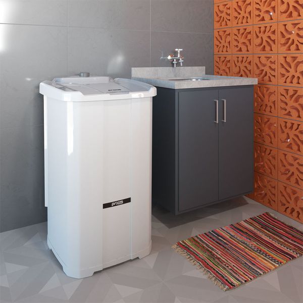 Lavadora de Roupa Semiautomática Tanquinho Sem Dreno Inverter 12kg Práxis Branco / 110v
