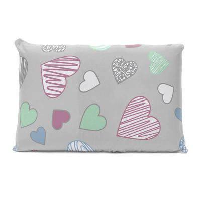 Fronha Avulsa KazzaVip Malha 100% Algodão Basic Amores Estampada Rosa